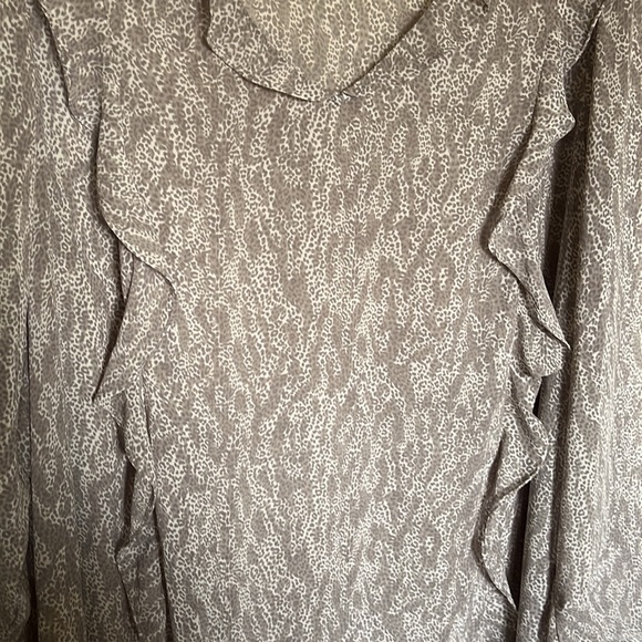 EUC 2X flowy ruffle front sheer blouse - Picture 6 of 9